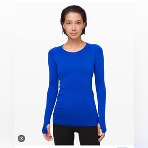lululemon long sleeve swiftly tech in cerulean blue